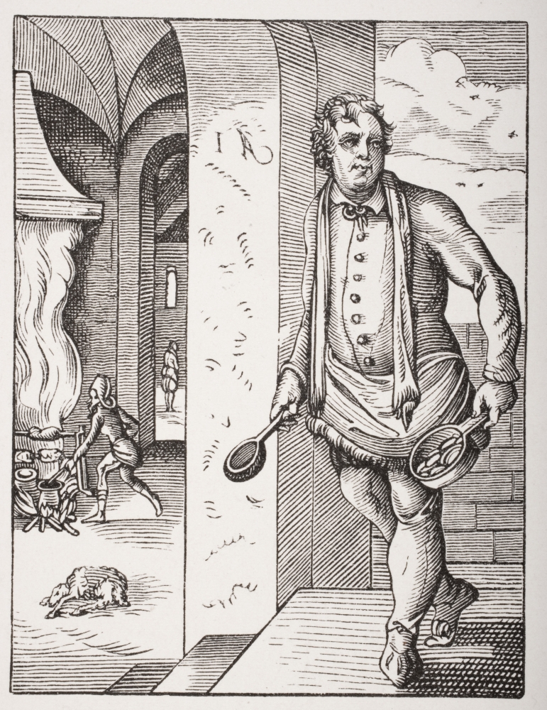 DPI1857829 The Cook 19th Century Reproduction of 16th Century Engraving by Jost Amman Poster Print, 13 x 17