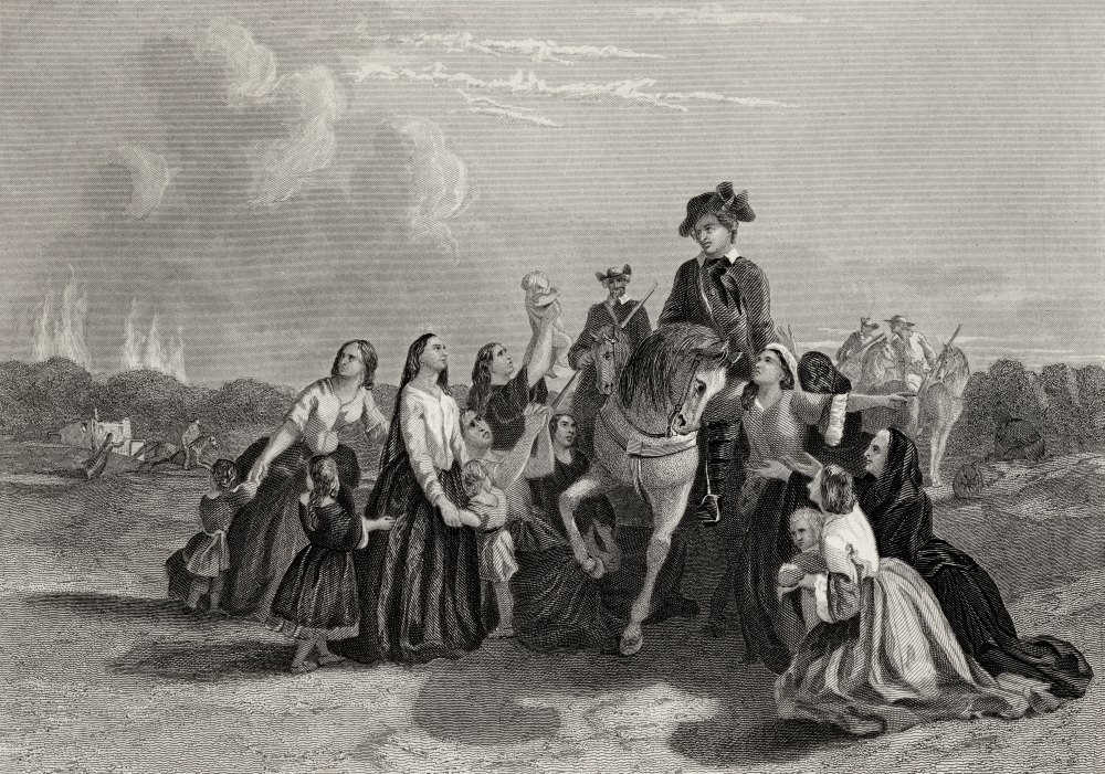 Picture of   Settlers Imploring Washingtons Protection George Washington 1732-1799 First President of The United States From A 19th Century Print Engraved by J Rogers After Mcnevin Poster Print&#44; 17 x 12