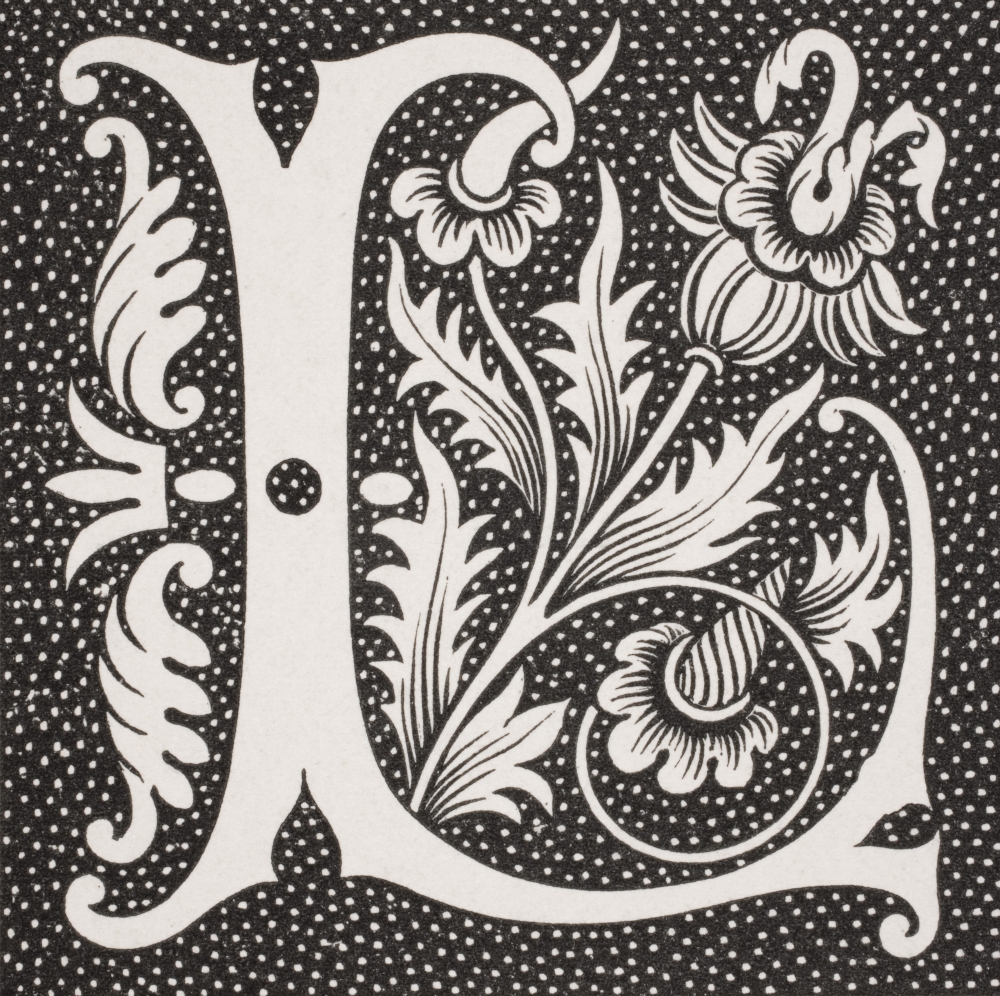 Decorative Capital Letter L Poster Print, Large - 24 x 24