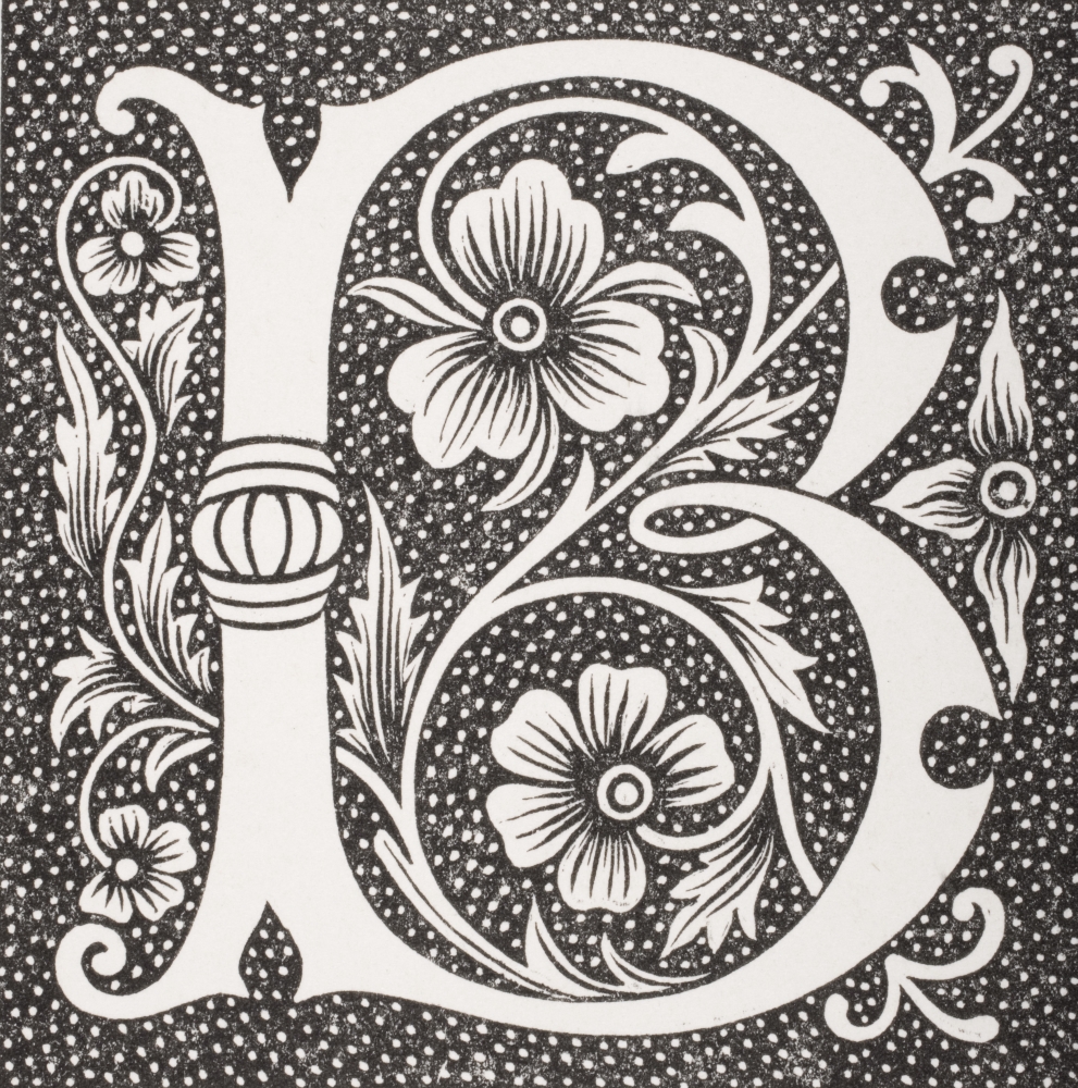 Decorative Capital Letter B Poster Print - 14 x 15