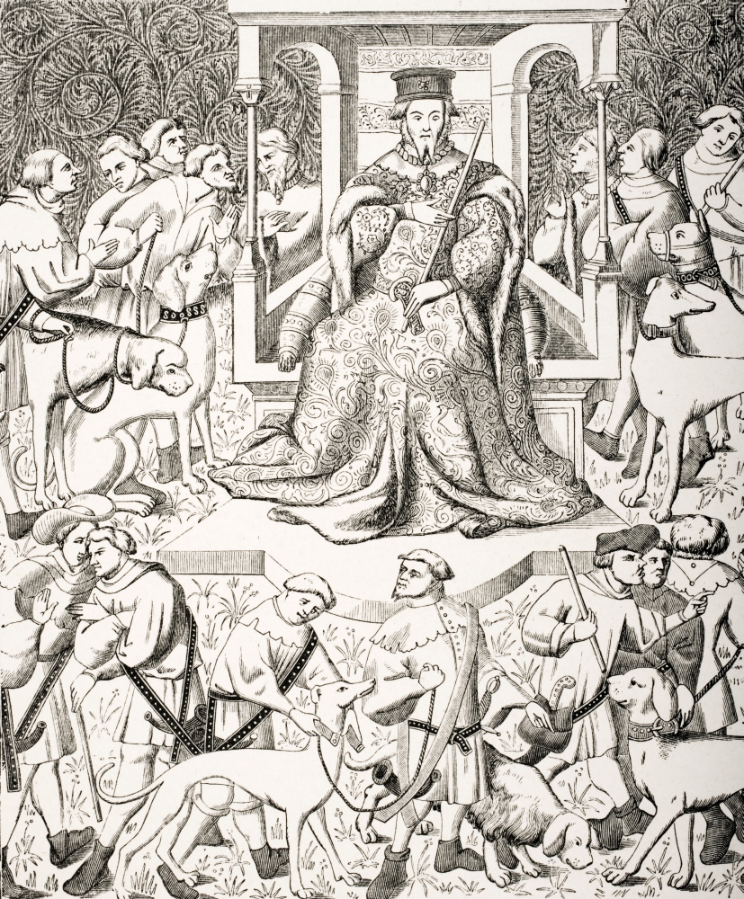 Gaston Phoebus 1331 To 1391 Teaching The Art of Venery Or Hunting 19th Century Reproduction From 15th Century Miniature Poster Print - Large - 26 x 32