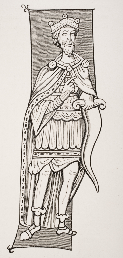 Frankish Chief Or King Armed with A Scramasax A Type of Single Edged Knife From A Miniature of The Ninth Century Poster Print - Large - 20 x 42