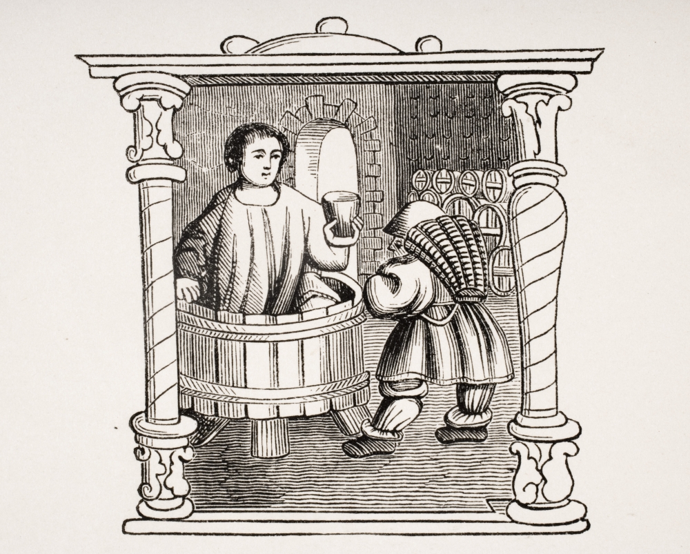 Treading of The Grape 19th Century Reproduction of Miniature In 16th Century Prayer Book Calendar Print, Large - 34 x 26