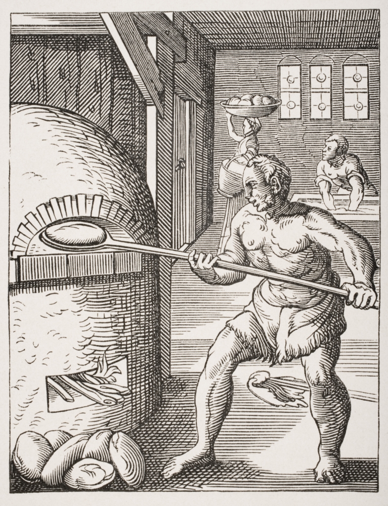 DPI1857913 The Baker 19th Century Reproduction of 16th Century Engraving by Jost Amman Poster Print, 13 x 17