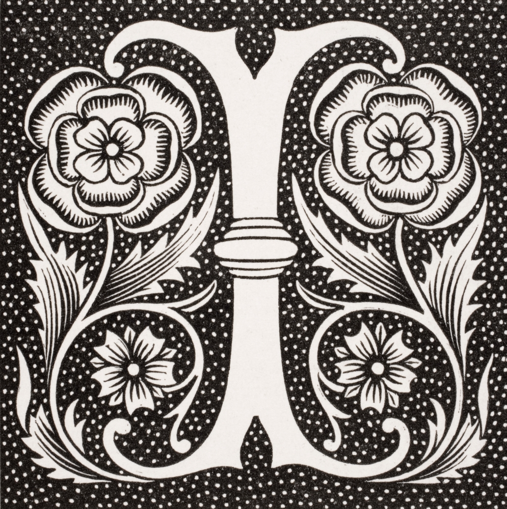 Decorative Capital Letter I Poster Print, Large - 24 x 24