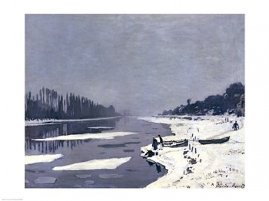 Picture of Posterazzi BALXIR18889LARGE Ice on The Seine at Bougival C.1864-69 Poster Print by Claude Monet - 36 x 24 in. - Large