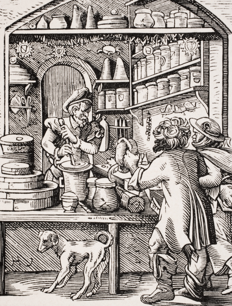 Picture of Posterazzi DPI1857961 The Druggist 19th Century Reproduction of 16th Century Woodcut by Jost Amman Poster Print&#44; 12 x 16