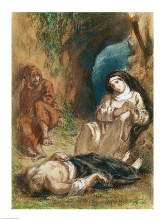 Picture of Posterazzi BALXIR189572 Lelia in The Cave Poster Print by Eugene Delacroix - 18 x 24 in.