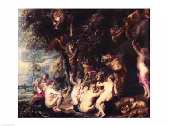 Nymphs & Satyrs Poster Print by Peter Paul Rubens - 36 x 24 in. - Large