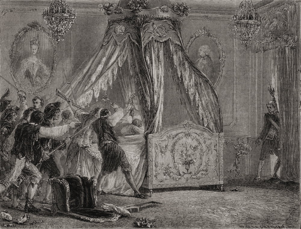 The Queens Bedchamber Is Overrun 5th October 1789 From Histoire De La Revolution Francaise by Louis Blanc Poster Print, Large - 34 x 26
