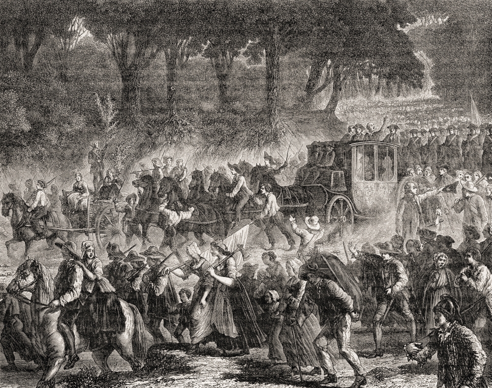 The Royal Family Returns To Paris June 1791 From Histoire De La Revolution Francaise by Louis Blanc Print - 17 x 13