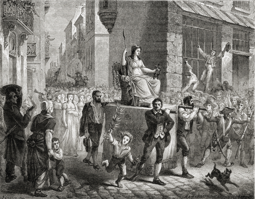 DPI1858207 Procession of The Goddess of Reason 10 November 1793 Engraved by Meyer-Heine Poster Print, 17 x 13