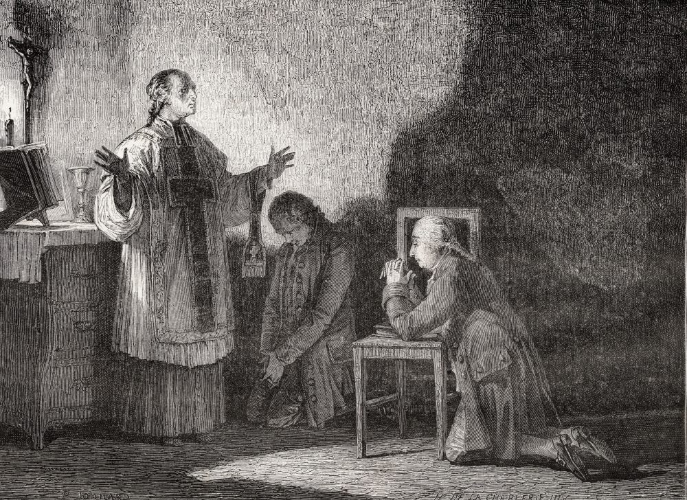 The King At Prayer Before His Execution 21 January 1793 Louis XVI 1754-1793 Poster Print