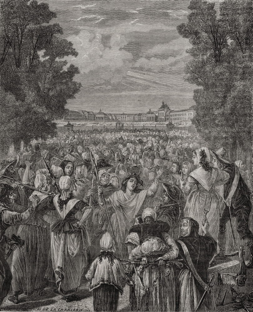The Women Move Against Versailles 5th October 1789 Engraved by Pannemaker-Ligny Poster Print