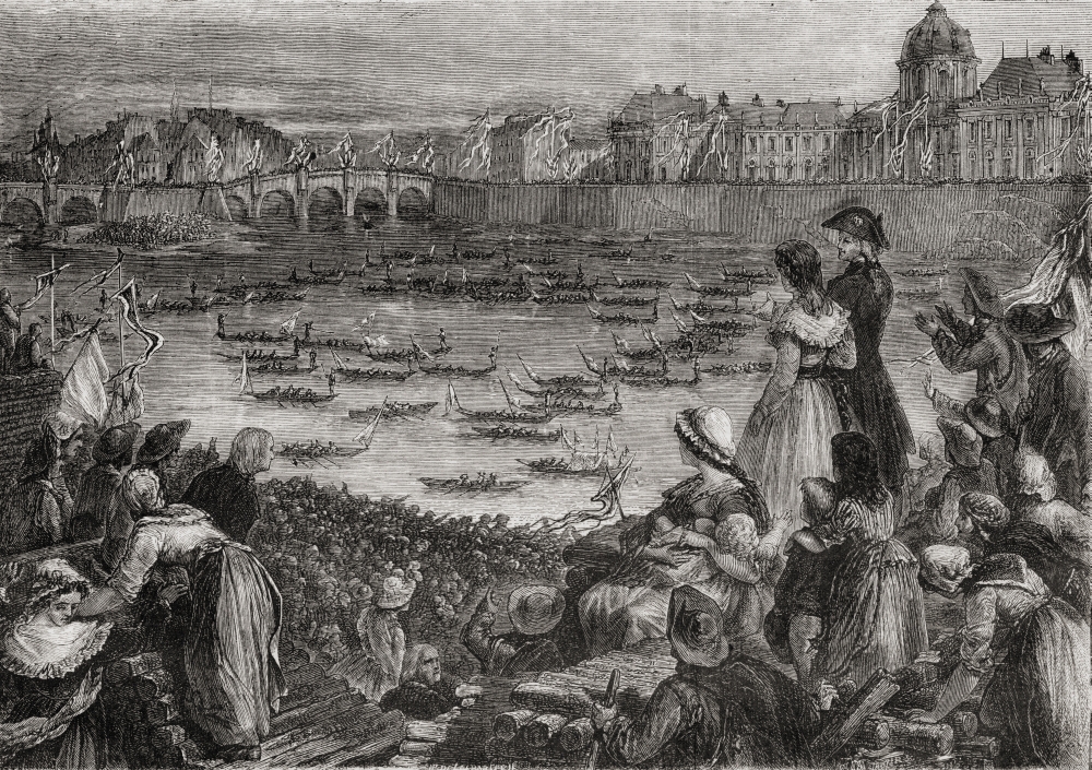 Joust On The Water To Commemorate The Grande Federation From Histoire De La Revolution Francaise by Louis Blanc 36 x 24 Poster Print - Large - 36 x 24