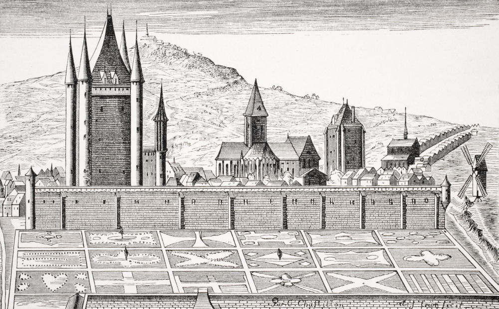 DPI1857982 The Tower of The Temple in Paris From An Engraving of The Topography of Paris Poster Print, 18 x 11