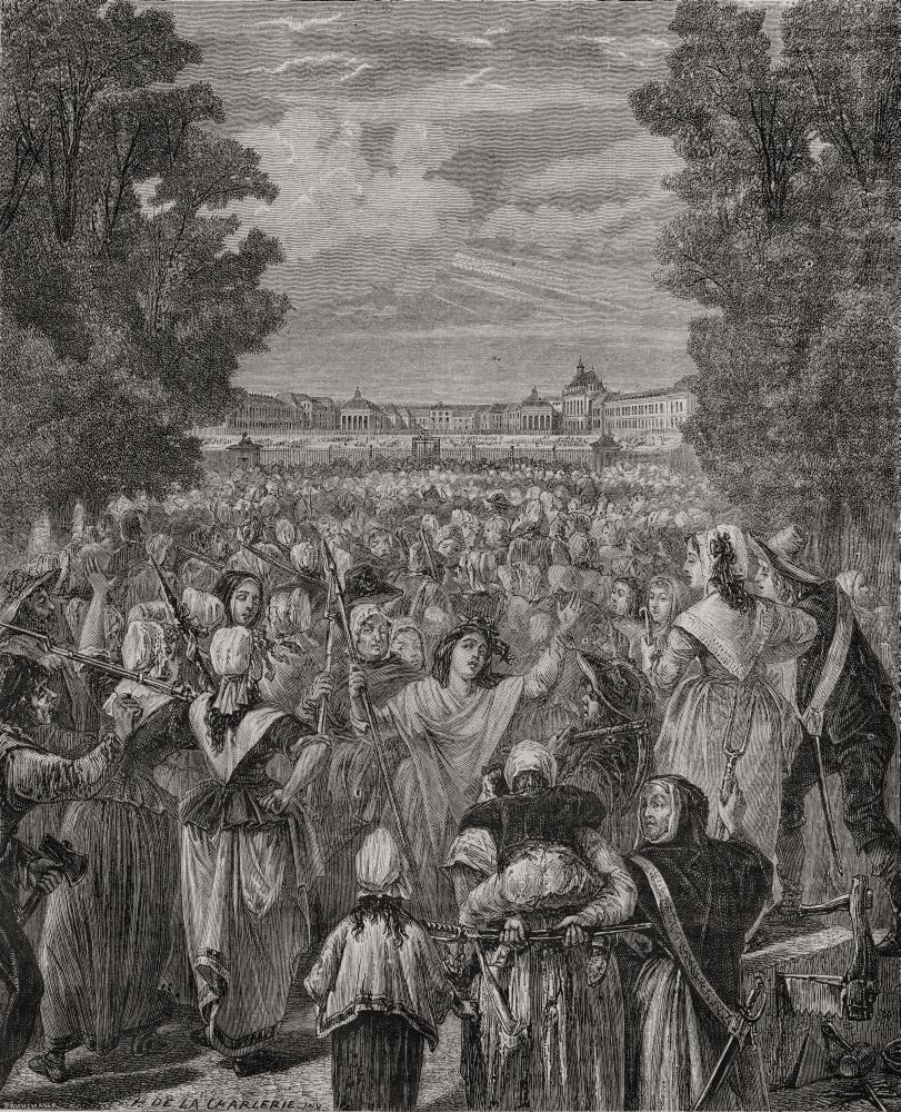 Picture of   The Women Move Against Versailles&#44; 5th October 1789 Engraved by Pannemaker-Ligny After De La Charlerie From Histoire De La Revolution Francaise by Louis Blanc Poster Print&#44; 13 x 16