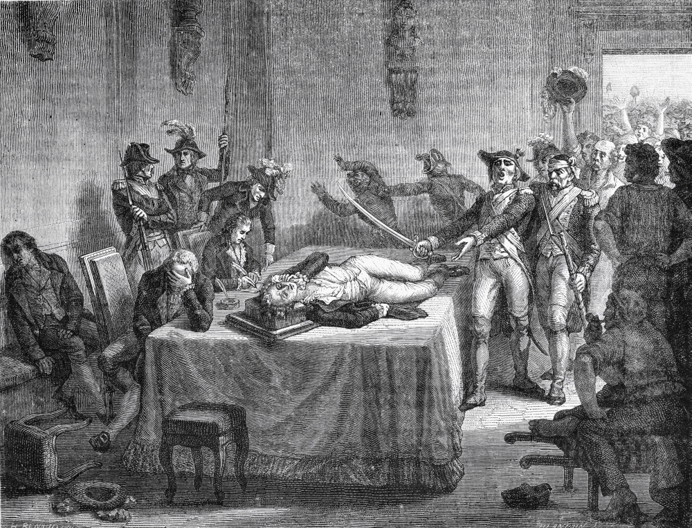 Robespierre Wounded 27 July 1794 Maximilien Robespierre 1758-1794 Jacobin Poster Print - 34 x 26