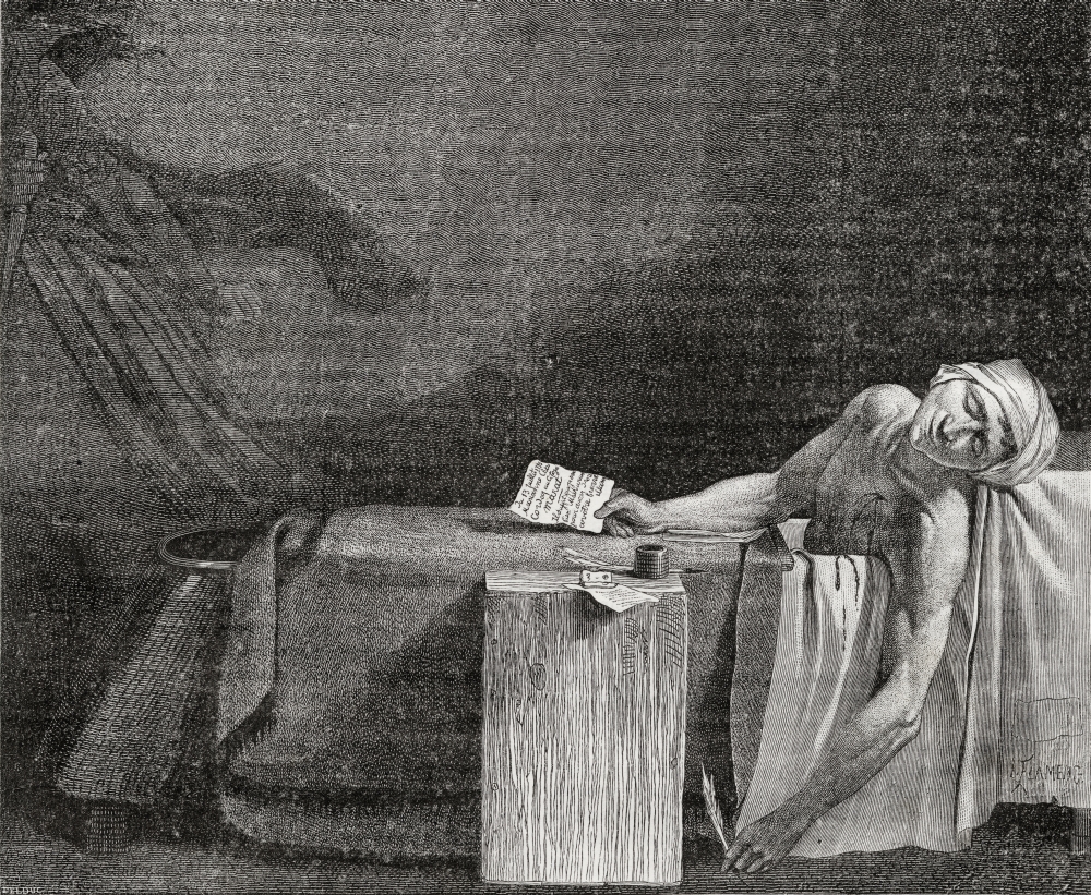 Picture of   Death of Marat&#44; 13 July 1793 Jean-Paul Marat&#44; 1743-1793 French Politician&#44; Physician & Journalist From Histoire De La Revolution Francaise by Louis Blanc Poster Print&#44; 16 x 13