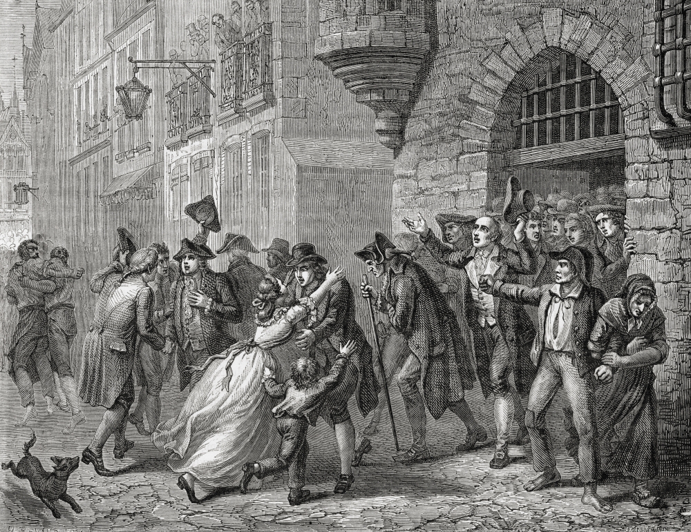 DPI1858227LARGE The Moderates Are Released 1794 Engraved by P. Jonnard After H. Renaud Poster Print, Large - 34 x 26