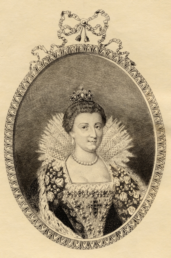 Marie De Medici 15731642 Queen of France Second Wife of King Henry IV Etching by Mercier From The Book Lady Jack Poster Print - Large - 24 x 36