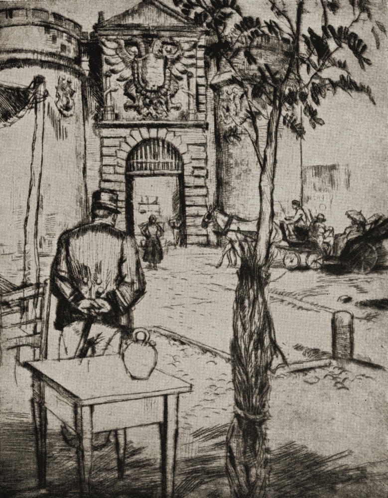 Toledo Spain Etching by Ada C.Williamson From The Book Tawny Spain Published 1927 Poster Print