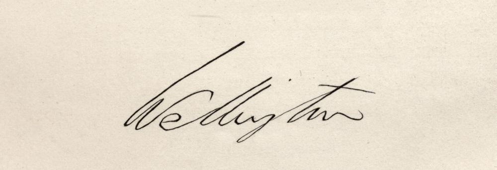 Picture of Arthur Wellesley, 1st Duke of Wellington, 1769-1852 Signature. British Soldier & Statesman From The Book -National Portrait Gallery Volume I- Published 1830 Poster Print, 25 x 8