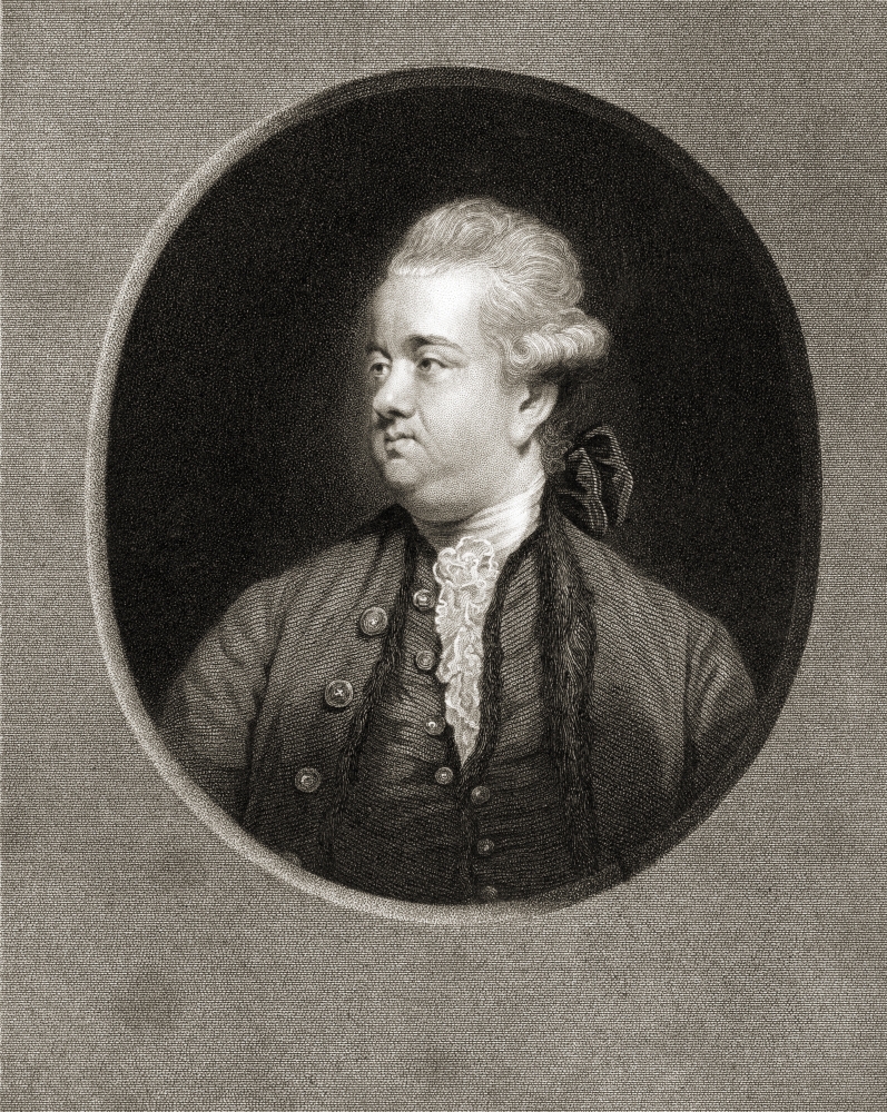 Edward Gibbon 1737-1794 English Rationalist Historian & Scholar From The Book Gallery of Portraits Published London Poster Print - Large - 26 x 34