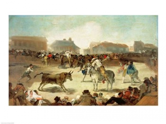 Picture of Posterazzi BALXIR29689 A Village Bullfight Poster Print by Francisco De Goya - 24 x 18 in.