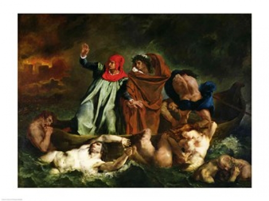 Picture of Posterazzi BALXIR2996 Dante & Virgil in The Underworld 1822 Poster Print by Eugene Delacroix - 24 x 18 in.