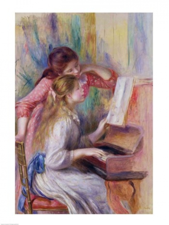Picture of Posterazzi BALXIR30334LARGE Young Girls at The Piano Poster Print by Pierre-Auguste Renoir - 24 x 36 in. - Large