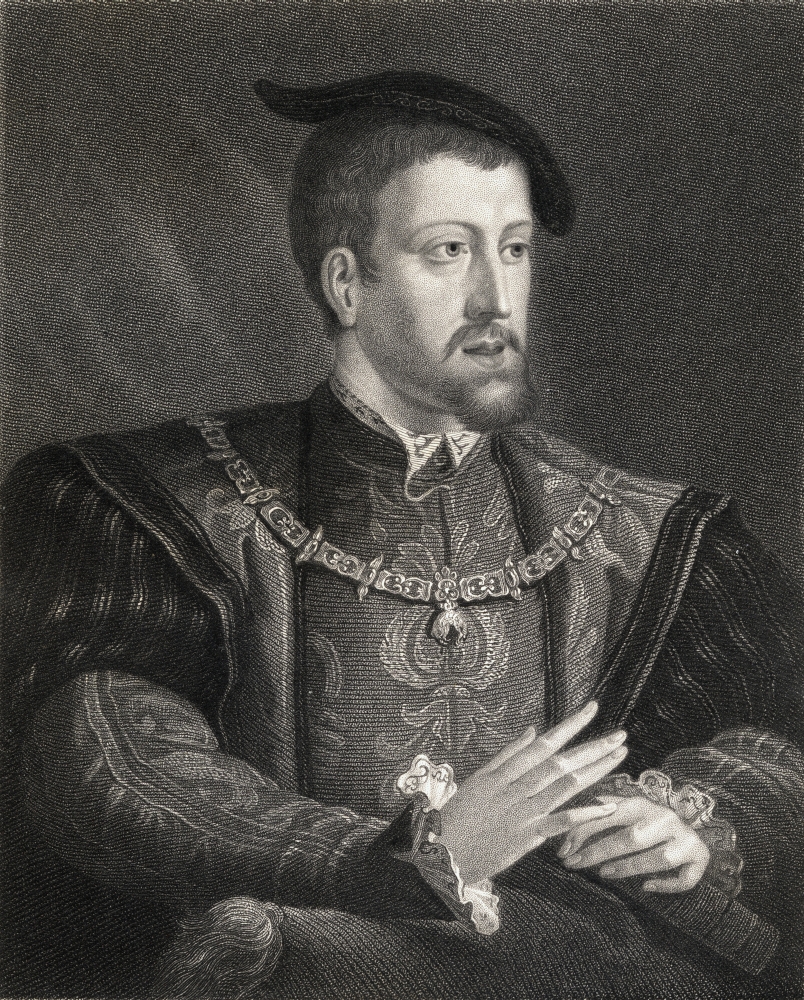 DPI1858519 Charles V1500-1558 King of Spain & Archduke of Austria From The Book -Gallery of Portraits Published London 1833 Poster Print, 13 x 17