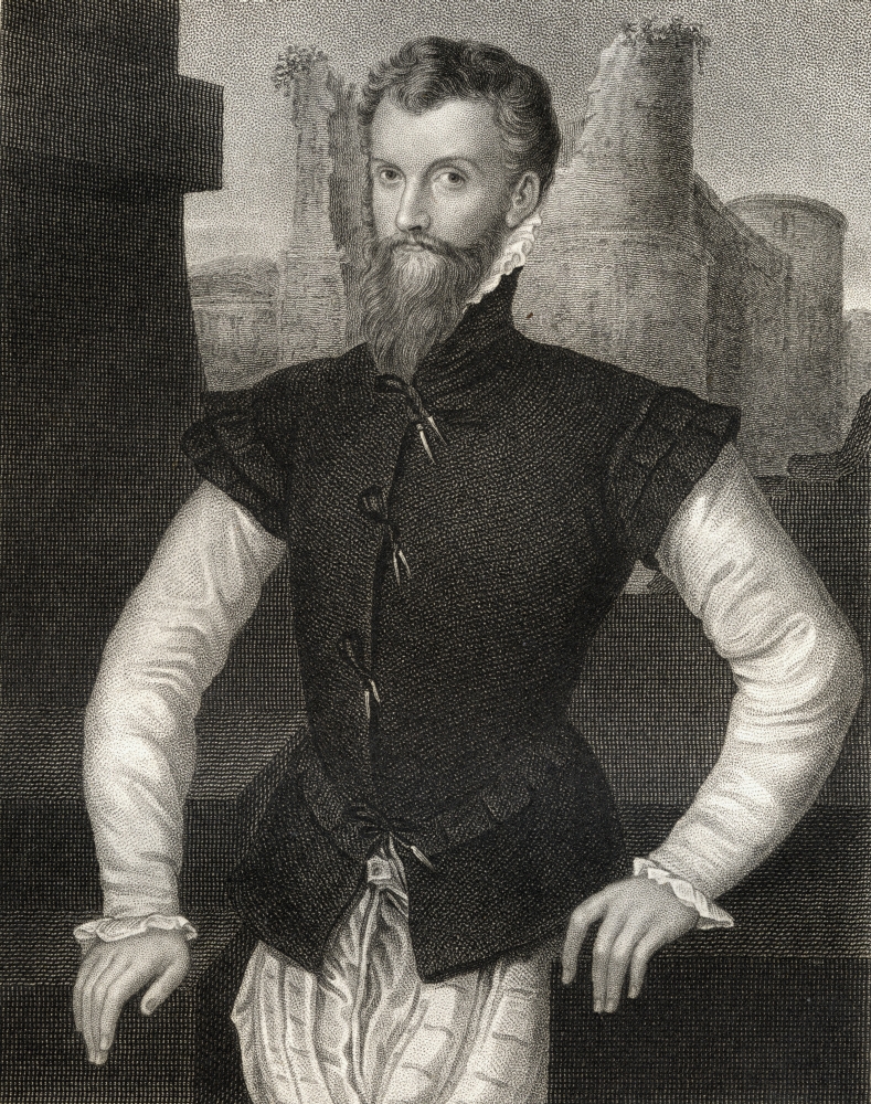 Edward Courtenay 12th Earl of Devonshire - C.1527 & 8-1556 From The Book -LodgeS British Portraits Published London 1823 Poster Print - 13 x 17