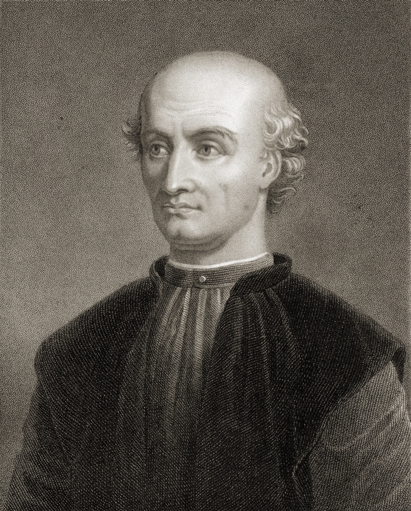 Donato Bramante Also Donino Or Donnino 1444-1514 Italian Architect From The Book Gallery of Portraits Published London Poster Print, 13 x 17