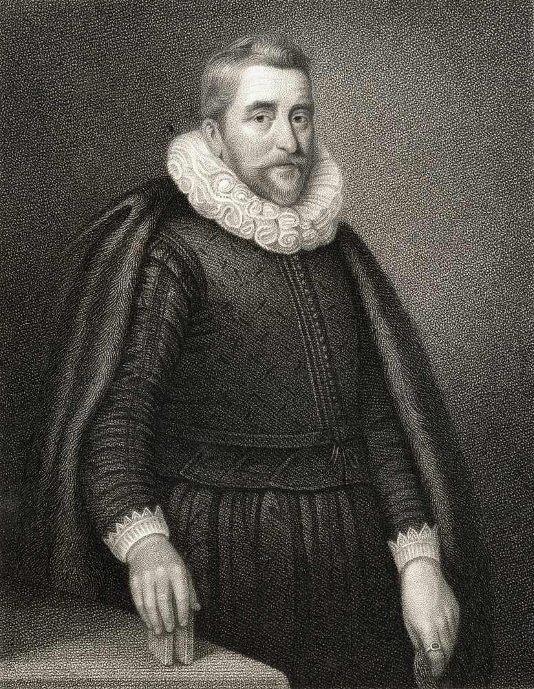 DPI1858604 Sir Henry Wotton 1568-1639 English Poet & Diplomat From The Book -LodgeS British Portraits Published London 1823 Poster Print, 13 x 17