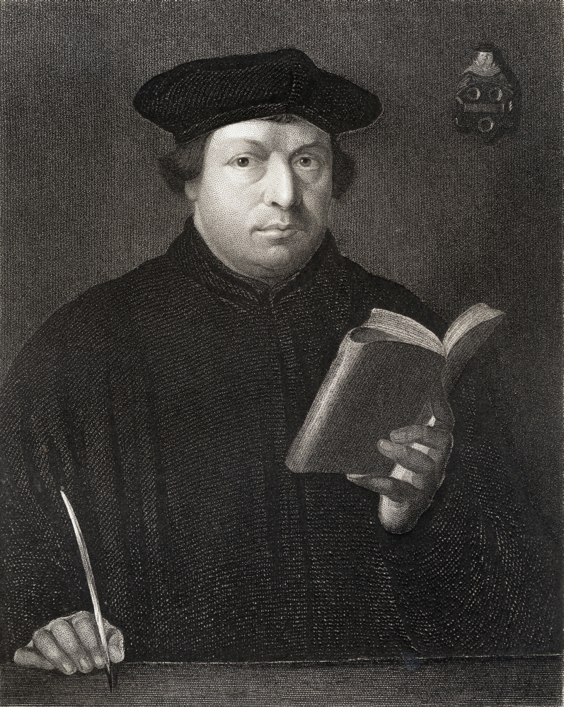 Martin Luther 1483-1546 German Theologian & Religious Reformer From The Book Gallery of Portraits Published London Poster Print - 13 x 17