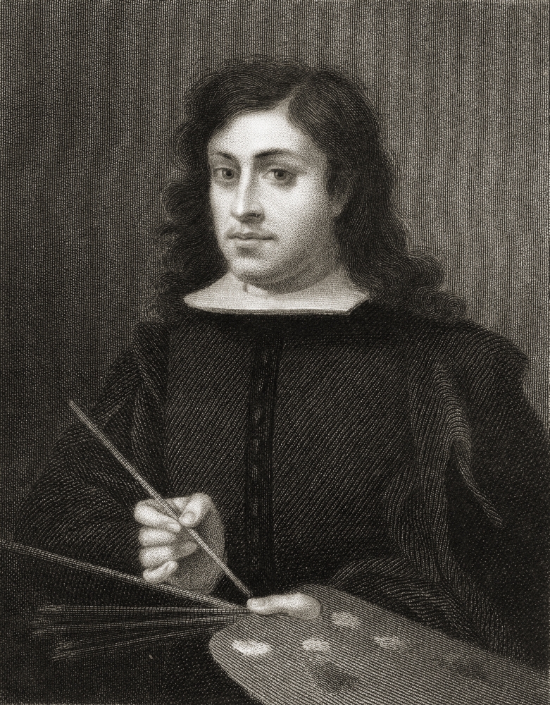 Bartolome Esteban Murillo C.1618-1682 Baroque Religious Painter From The Book Gallery of Portraits Published London Poster Print, Large - 26 x 34