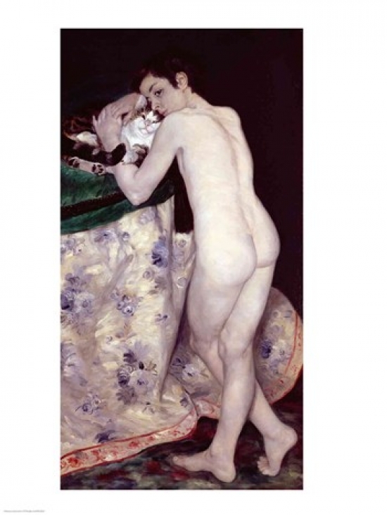 Picture of Posterazzi BALXIR216622LARGE A Boy with A Cat 1868 Poster Print by Pierre-Auguste Renoir - 24 x 36 in. - Large