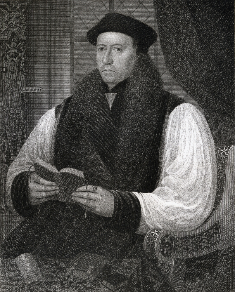 Thomas Cranmer 1489-1556 First Protestant Archbishop of Canterbury 1533-56 From The Book Lodge S British Portraits Poster Print, 13 x 17