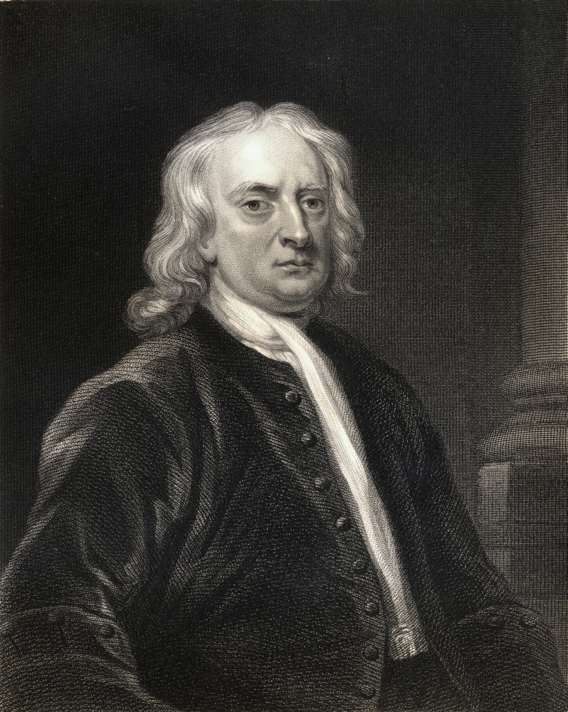 Sir Isaac Newton 1642-1727 English Physicist & Mathematician From The Book Gallery of Portraits Published London Poster Print, Large - 26 x 34 -  Posterazzi, DPI1858842LARGE