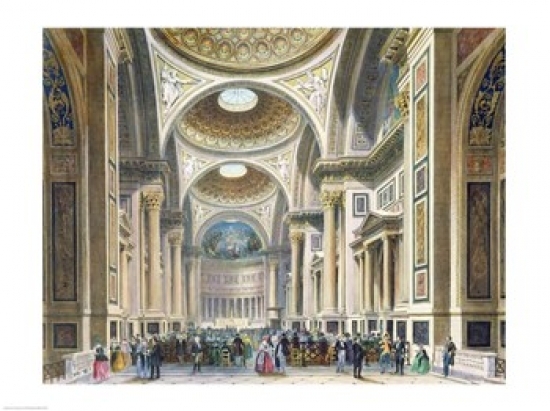 Picture of Posterazzi BALXIR210210LARGE Interior of La Madeleine Paris Poster Print by P.H. Benoist - 36 x 24 in. - Large