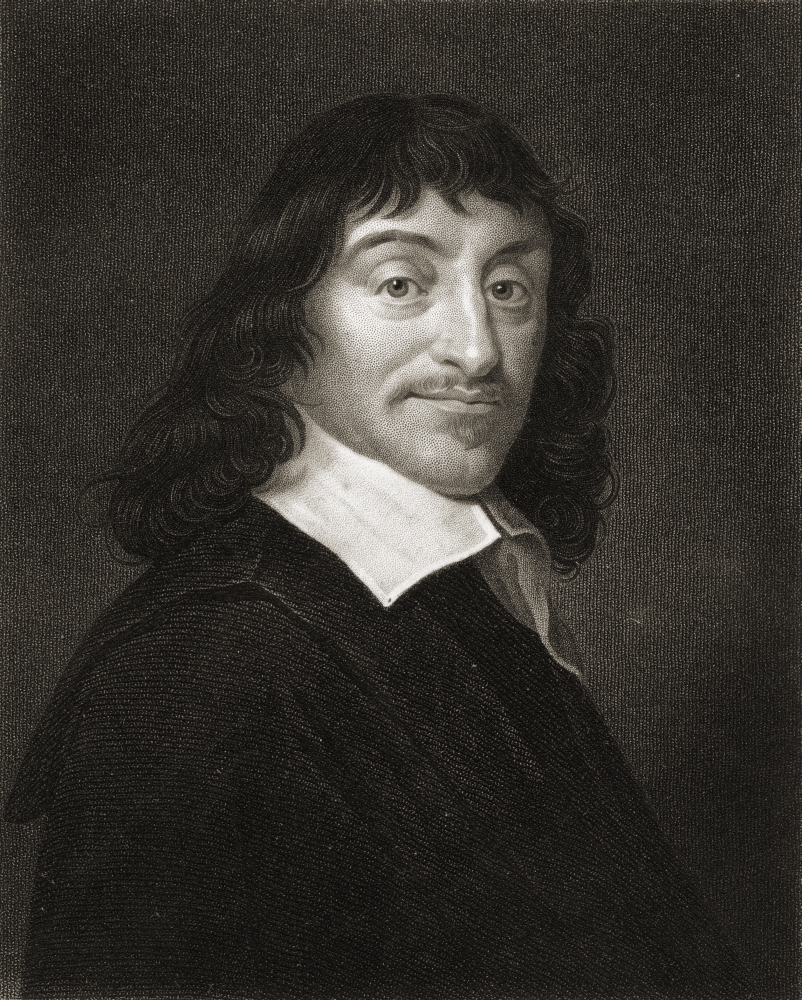 Rene Descartes 1596-1650 French Mathematician Scientist & Philosopher From The Book Gallery of Portraits Published Poster Print, Large - 26 x 34