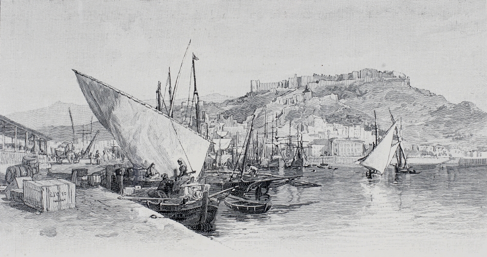 Harbour Malaga Spain by Edward T. Compton Poster Print, Large - 38 x 20
