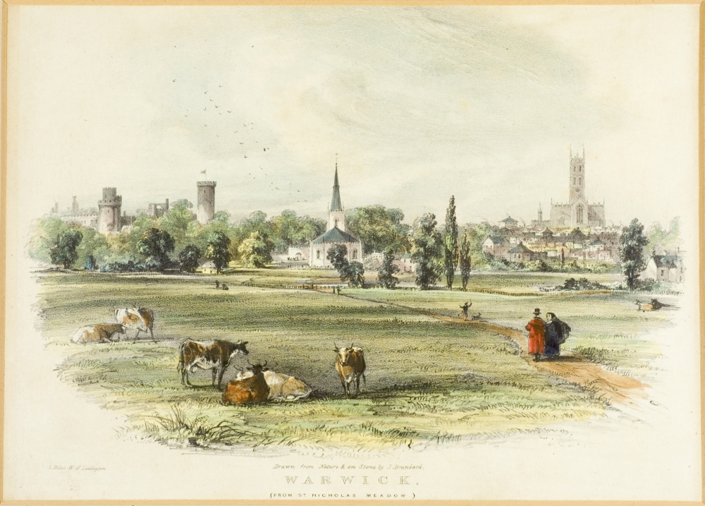 DPI1858970LARGE Warwick From St. Nicholas Meadow 2 Miles West of Leamington England 19th Century Poster Print, Large - 34 x 24
