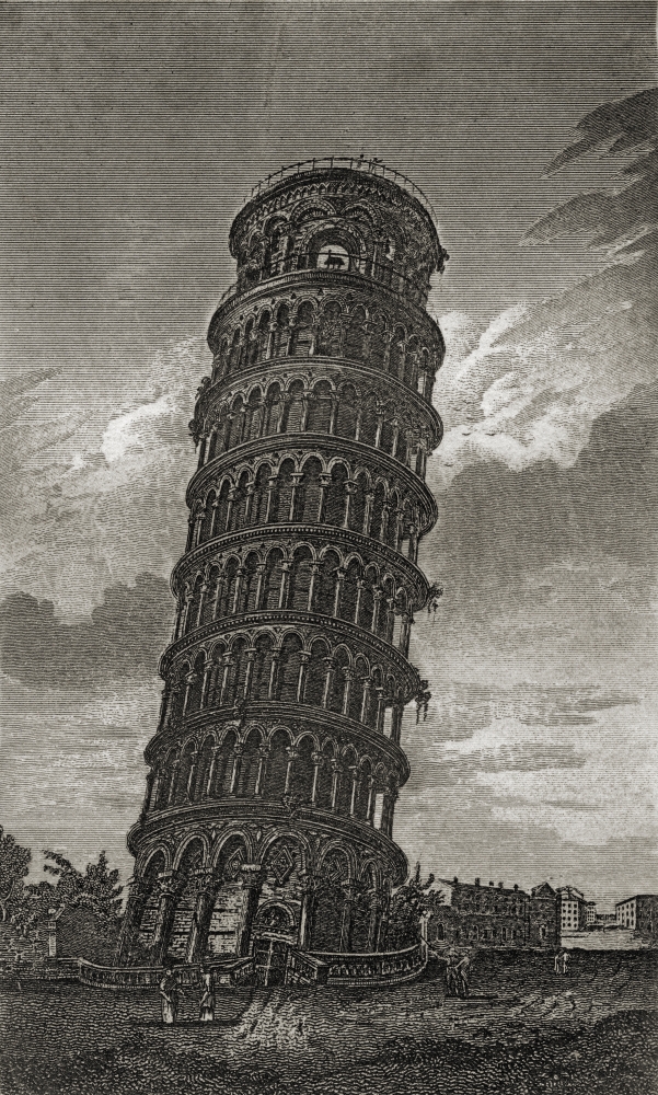 DPI1859008LARGE The Hanging Tower of Pisa In Tuscany. Engraved by W. Deeble From The Book Poster Print, Large - 22 x 38