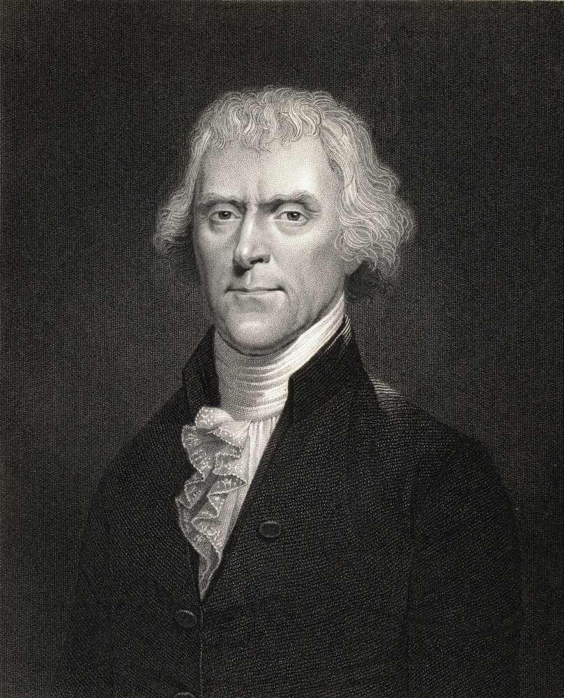 Thomas Jefferson 1743-1826 3Rd President of U.S.A From The Book Gallery of Portraits Published London 1833 Poster Print, Large - 26 x 34