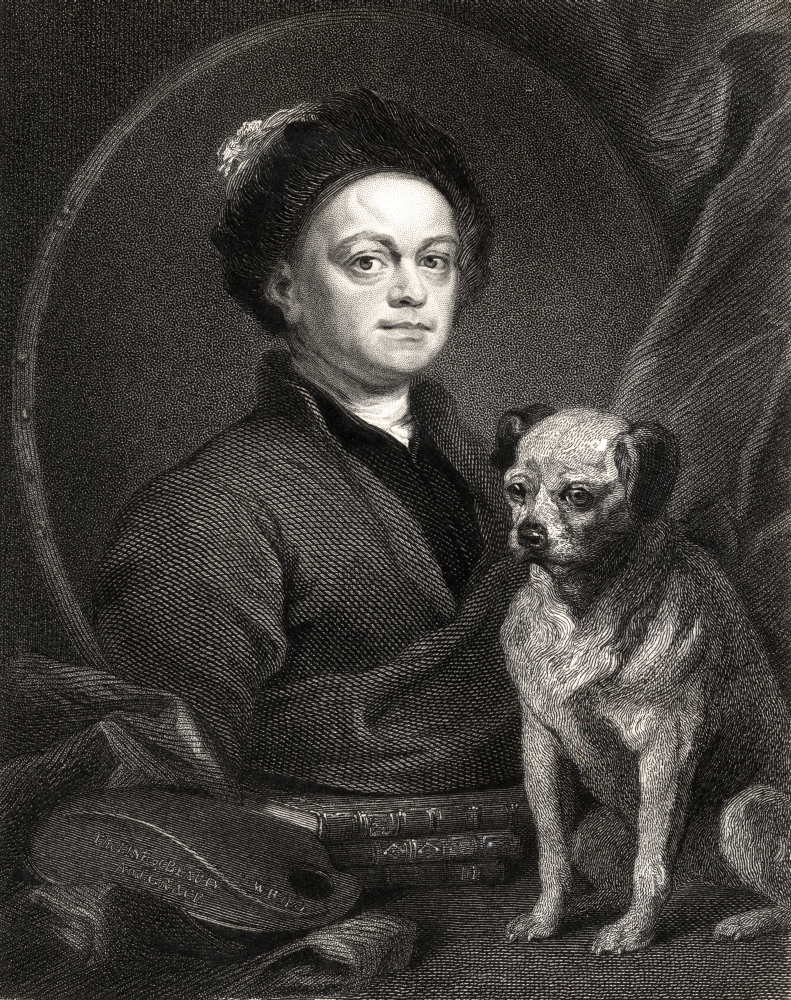 William Hogarth 1697-1764 English Artist From The Book -Gallery of Portraits- Published London 1833 Print - Large - 26 x 34