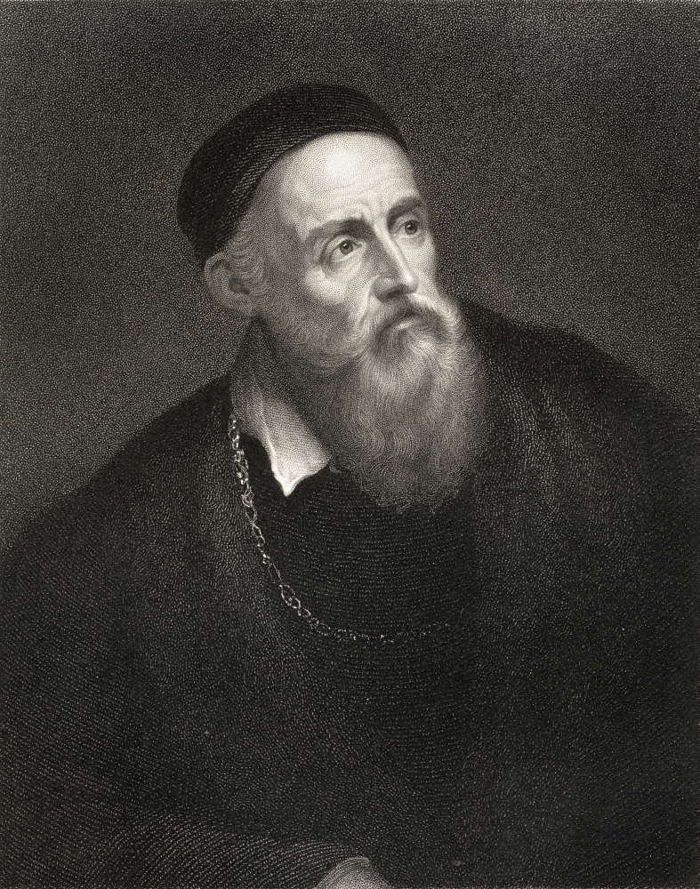 Titian Tiziano Vecelli Or Tiziano Vecellio C1488 & 90-1576 Italian Painter From The Book Gallery of Portraits Published Poster Print - 13 x 17