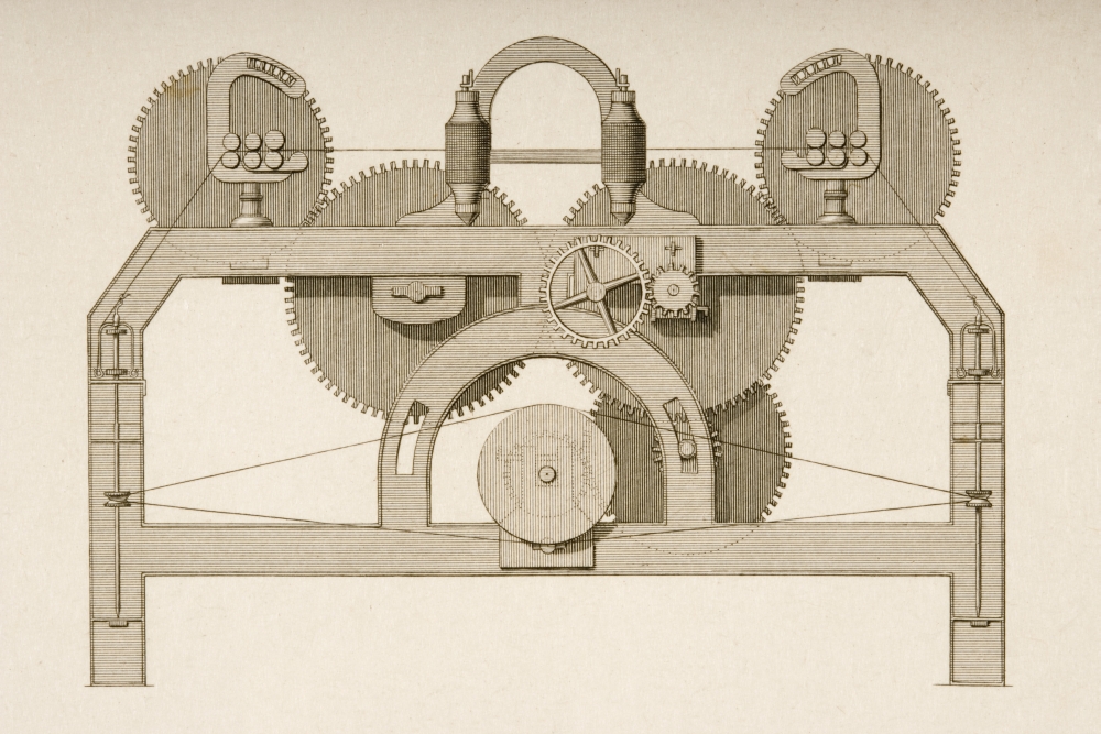 End Elevation of Throstle. Drawn by J.W. Lowry in 1830S Poster Print