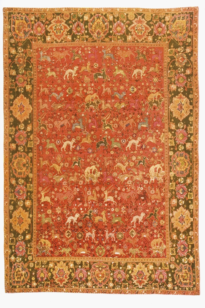 Picture of Posterazzi DPI1859060 Ispahan Animal Rug From 16th Century Poster Print, 11 x 17